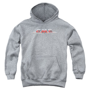 AN OFFCIALLY LICENSED GMC CHROME LOGO YOUTH HOODIE ATHLETIC HEATHER