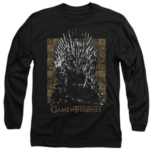 AN OFFCIALLY LICENSED GAME OF THRONES IRON THRONE MEN'S LONG SLEEVE T-SHIRT BLACK