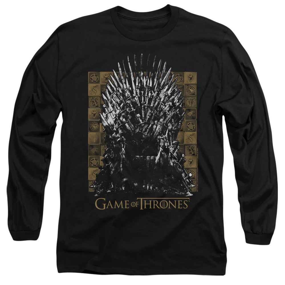 AN OFFCIALLY LICENSED GAME OF THRONES IRON THRONE MEN'S LONG SLEEVE T-SHIRT BLACK