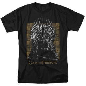 AN OFFCIALLY LICENSED GAME OF THRONES IRON THRONE MEN'S REGULAR FIT T-SHIRT BLACK