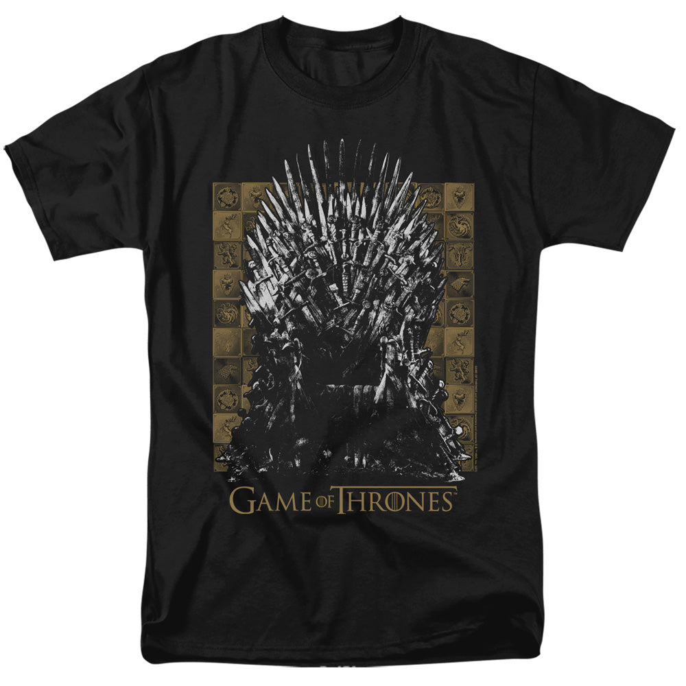 AN OFFCIALLY LICENSED GAME OF THRONES IRON THRONE MEN'S REGULAR FIT T-SHIRT BLACK