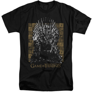 AN OFFCIALLY LICENSED GAME OF THRONES IRON THRONE MEN'S TALL FIT T-SHIRT BLACK