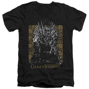 AN OFFCIALLY LICENSED GAME OF THRONES IRON THRONE MEN'S V-NECK T-SHIRT BLACK