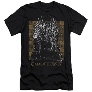 AN OFFCIALLY LICENSED GAME OF THRONES IRON THRONE MEN'S PREMIUM SLIM FIT T-SHIRT BLACK
