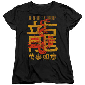 AN OFFCIALLY LICENSED HOUSE OF THE DRAGON YEAR OF THE DRAGON CARAXES WOMEN'S REGULAR FIT T-SHIRT BLACK