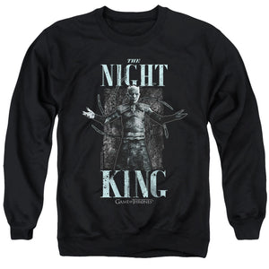 AN OFFCIALLY LICENSED GAME OF THRONES THE NIGHT KING ADULT UNISEX CREWNECK SWEATSHIRT BLACK