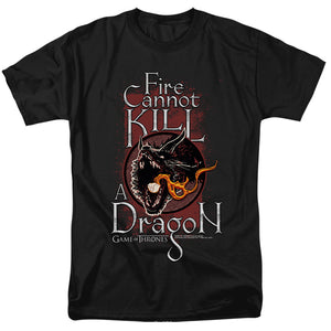 AN OFFCIALLY LICENSED GAME OF THRONES FIRE CANNOT KILL A DRAGON MEN'S REGULAR FIT T-SHIRT BLACK