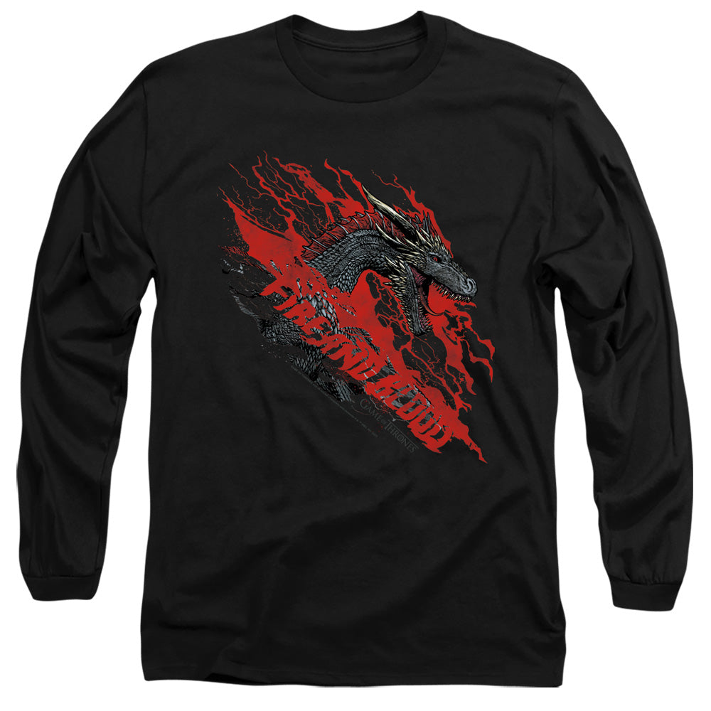 AN OFFCIALLY LICENSED GAME OF THRONES FIRE AND BLOOD DRAGON MEN'S LONG SLEEVE T-SHIRT BLACK