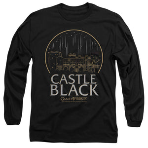 AN OFFCIALLY LICENSED GAME OF THRONES CASTLE BLACK MEN'S LONG SLEEVE T-SHIRT BLACK