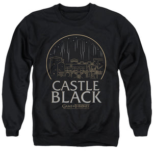 AN OFFCIALLY LICENSED GAME OF THRONES CASTLE BLACK ADULT UNISEX CREWNECK SWEATSHIRT BLACK