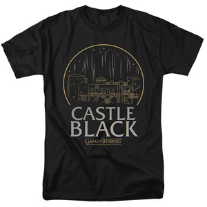 AN OFFCIALLY LICENSED GAME OF THRONES CASTLE BLACK MEN'S REGULAR FIT T-SHIRT BLACK
