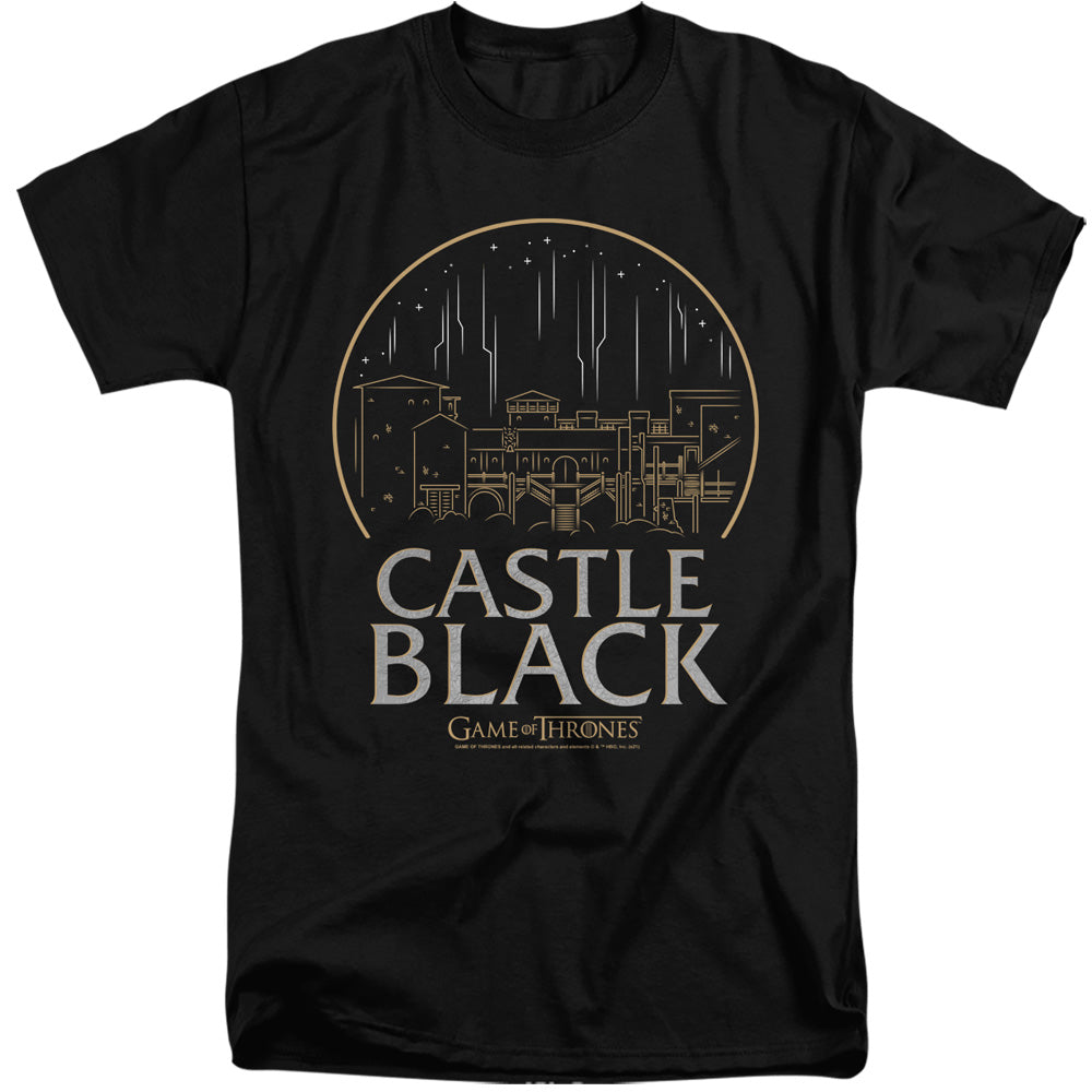 AN OFFCIALLY LICENSED GAME OF THRONES CASTLE BLACK MEN'S TALL FIT T-SHIRT BLACK