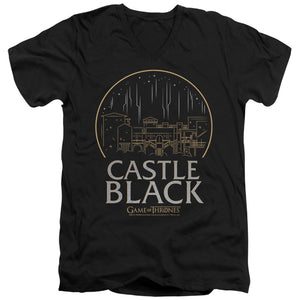 AN OFFCIALLY LICENSED GAME OF THRONES CASTLE BLACK MEN'S V-NECK T-SHIRT BLACK