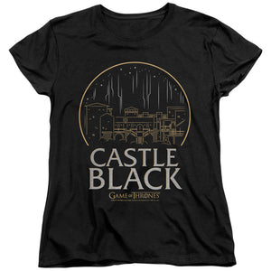 AN OFFCIALLY LICENSED GAME OF THRONES CASTLE BLACK WOMEN'S REGULAR FIT T-SHIRT BLACK