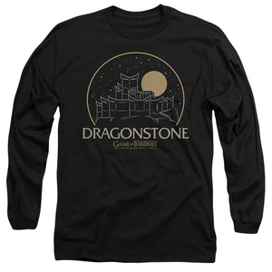 AN OFFCIALLY LICENSED GAME OF THRONES DRAGONSTONE MEN'S LONG SLEEVE T-SHIRT BLACK