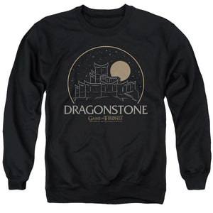 AN OFFCIALLY LICENSED GAME OF THRONES DRAGONSTONE ADULT UNISEX CREWNECK SWEATSHIRT BLACK