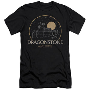 AN OFFCIALLY LICENSED GAME OF THRONES DRAGONSTONE MEN'S PREMIUM SLIM FIT T-SHIRT BLACK