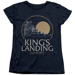AN OFFCIALLY LICENSED GAME OF THRONES KINGS LANDING WOMEN'S REGULAR FIT T-SHIRT NAVY