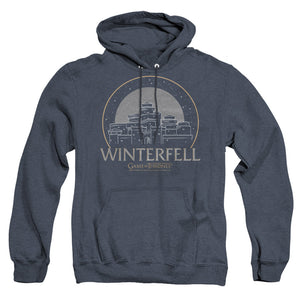 AN OFFCIALLY LICENSED GAME OF THRONES WINTERFELL ADULT UNISEX HEATHER PULLOVER HOODIE NAVY