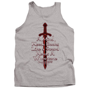 AN OFFCIALLY LICENSED GAME OF THRONES THE MIND NEEDS BOOKS ADULT UNISEX TANK TOP ATHLETIC HEATHER