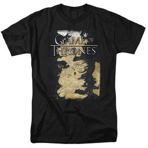 AN OFFCIALLY LICENSED GAME OF THRONES SERIES MAP MEN'S REGULAR FIT T-SHIRT BLACK
