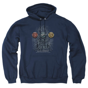 AN OFFCIALLY LICENSED GAME OF THRONES FOR THE THRONE SIGILS ADULT UNISEX PULLOVER HOODIE NAVY