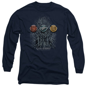 AN OFFCIALLY LICENSED GAME OF THRONES FOR THE THRONE SIGILS MEN'S LONG SLEEVE T-SHIRT NAVY