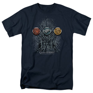 AN OFFCIALLY LICENSED GAME OF THRONES FOR THE THRONE SIGILS MEN'S REGULAR FIT T-SHIRT NAVY