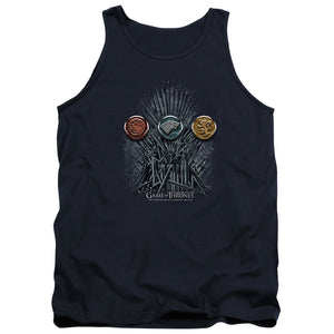 AN OFFCIALLY LICENSED GAME OF THRONES FOR THE THRONE SIGILS ADULT UNISEX TANK TOP NAVY