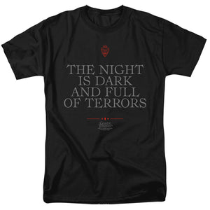 AN OFFCIALLY LICENSED GAME OF THRONES NIGHT IS DARK MEN'S REGULAR FIT T-SHIRT BLACK