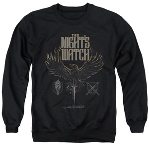 AN OFFCIALLY LICENSED GAME OF THRONES THE NIGHTS WATCH ADULT UNISEX CREWNECK SWEATSHIRT BLACK