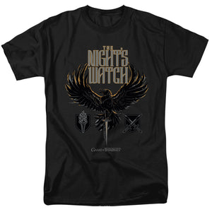 AN OFFCIALLY LICENSED GAME OF THRONES THE NIGHTS WATCH MEN'S REGULAR FIT T-SHIRT BLACK