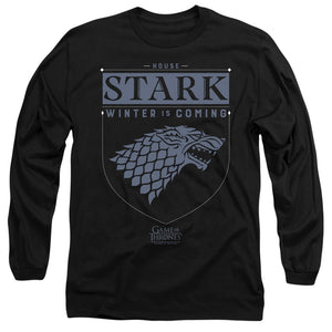 AN OFFCIALLY LICENSED GAME OF THRONES HOUSE STARK SIGIL MEN'S LONG SLEEVE T-SHIRT BLACK