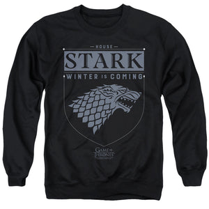 AN OFFCIALLY LICENSED GAME OF THRONES HOUSE STARK SIGIL ADULT UNISEX CREWNECK SWEATSHIRT BLACK