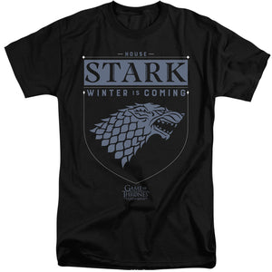 AN OFFCIALLY LICENSED GAME OF THRONES HOUSE STARK SIGIL MEN'S TALL FIT T-SHIRT BLACK