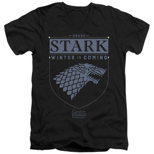 AN OFFCIALLY LICENSED GAME OF THRONES HOUSE STARK SIGIL MEN'S V-NECK T-SHIRT BLACK