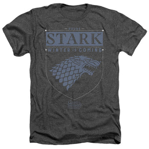 AN OFFCIALLY LICENSED GAME OF THRONES HOUSE STARK SIGIL MEN'S HEATHER T-SHIRT CHARCOAL