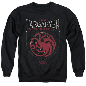 AN OFFCIALLY LICENSED GAME OF THRONES HOUSE TARGARYEN SIGIL ADULT UNISEX CREWNECK SWEATSHIRT BLACK