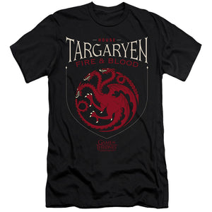 AN OFFCIALLY LICENSED GAME OF THRONES HOUSE TARGARYEN SIGIL MEN'S PREMIUM SLIM FIT T-SHIRT BLACK