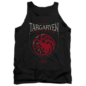 AN OFFCIALLY LICENSED GAME OF THRONES HOUSE TARGARYEN SIGIL ADULT UNISEX TANK TOP BLACK