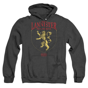 AN OFFCIALLY LICENSED GAME OF THRONES HOUSE LANNISTER SIGIL ADULT UNISEX HEATHER PULLOVER HOODIE BLACK