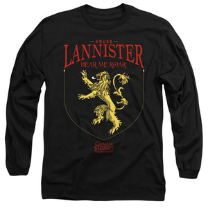 AN OFFCIALLY LICENSED GAME OF THRONES HOUSE LANNISTER SIGIL MEN'S LONG SLEEVE T-SHIRT BLACK