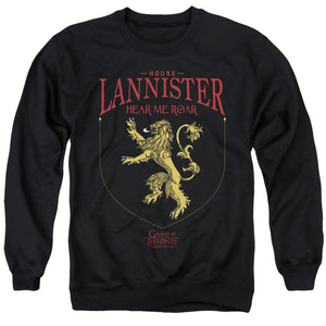 AN OFFCIALLY LICENSED GAME OF THRONES HOUSE LANNISTER SIGIL ADULT UNISEX CREWNECK SWEATSHIRT BLACK