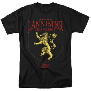 AN OFFCIALLY LICENSED GAME OF THRONES HOUSE LANNISTER SIGIL MEN'S REGULAR FIT T-SHIRT BLACK