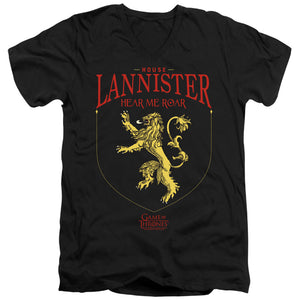 AN OFFCIALLY LICENSED GAME OF THRONES HOUSE LANNISTER SIGIL MEN'S V-NECK T-SHIRT BLACK
