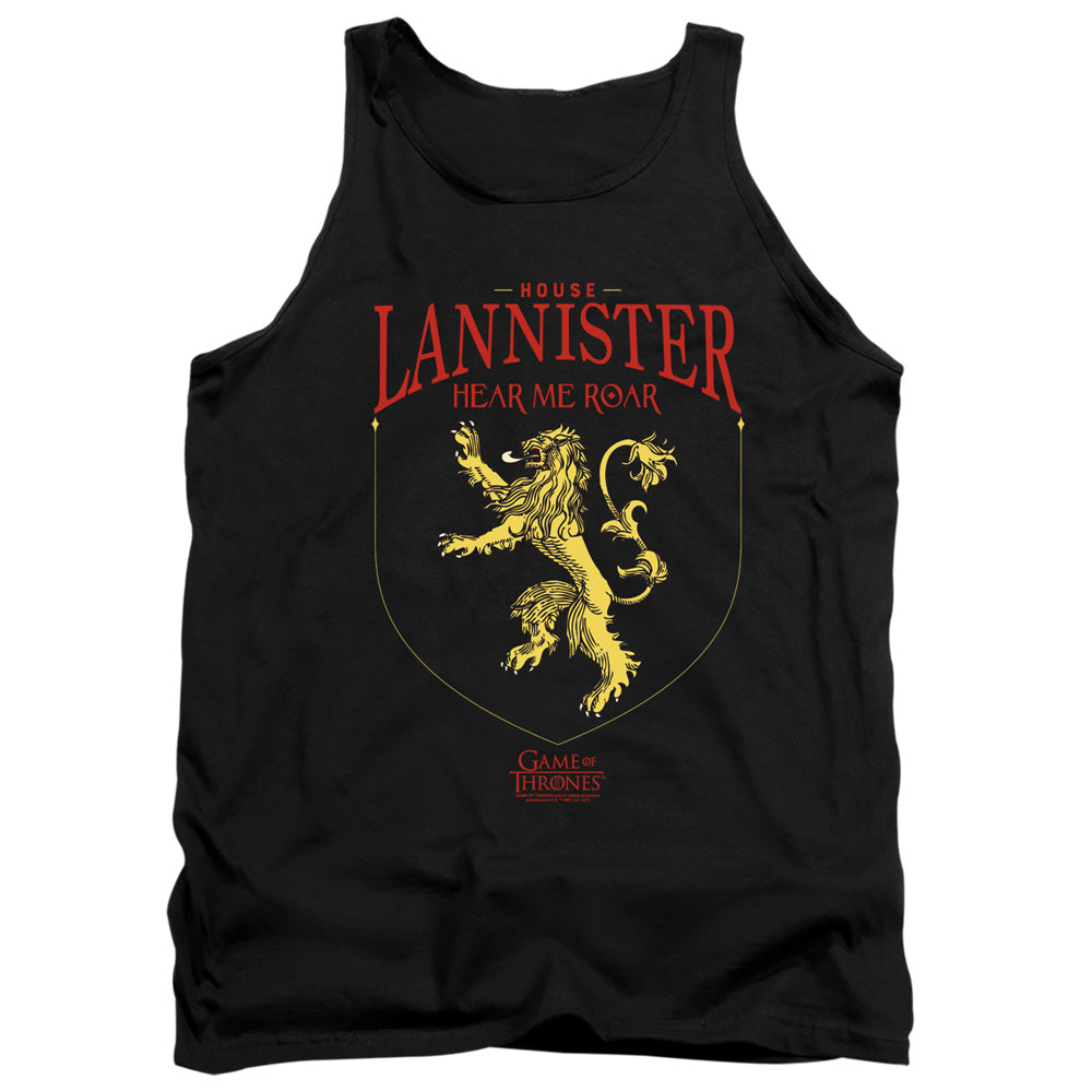 AN OFFCIALLY LICENSED GAME OF THRONES HOUSE LANNISTER SIGIL ADULT UNISEX TANK TOP BLACK