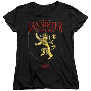 AN OFFCIALLY LICENSED GAME OF THRONES HOUSE LANNISTER SIGIL WOMEN'S REGULAR FIT T-SHIRT BLACK