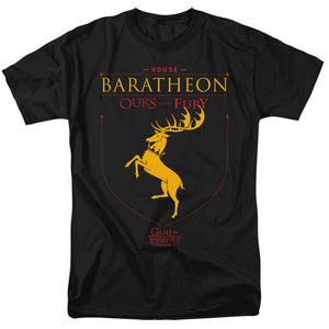 AN OFFCIALLY LICENSED GAME OF THRONES HOUSE BARATHEON SIGIL MEN'S REGULAR FIT T-SHIRT BLACK