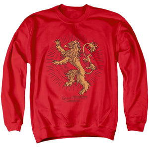 AN OFFCIALLY LICENSED GAME OF THRONES LANNISTER BURST SIGIL ADULT UNISEX CREWNECK SWEATSHIRT RED