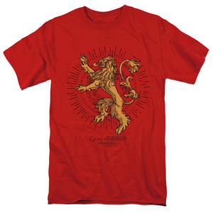 AN OFFCIALLY LICENSED GAME OF THRONES LANNISTER BURST SIGIL MEN'S REGULAR FIT T-SHIRT RED